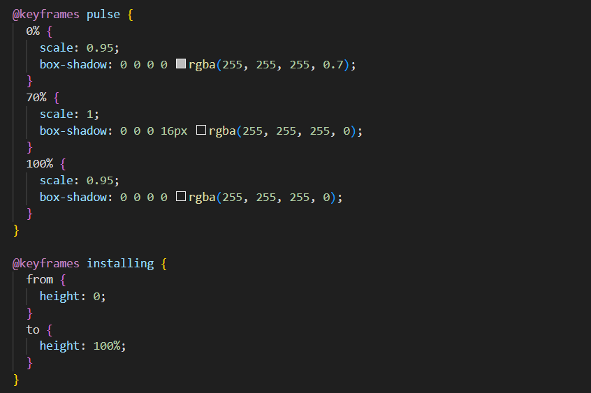 CSS keyframe animations for download button